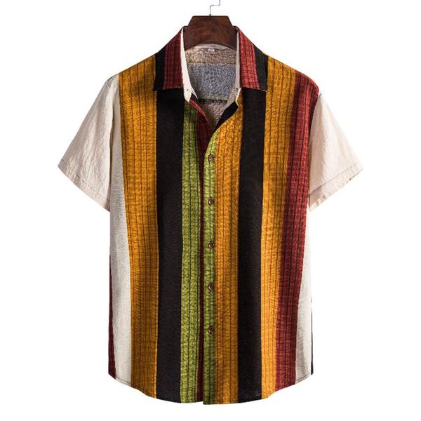 men's casual shirts fashion shirt colorful stripes summer printed beach cotton-linen short sleeve blouse chemise homme, White;black
men's casual shirts fashion shirt colorful stripes summer printed beach cotton-linen short sleeve blouse chemise homme, White;black
