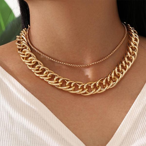 pendant necklaces 2 pcs/set women punk set classic gold color chain clavicle ladies beach party jewelry (length: 40+4.5cm), Silver
pendant necklaces 2 pcs/set women punk set classic gold color chain clavicle ladies beach party jewelry (length: 40+4.5cm), Silver