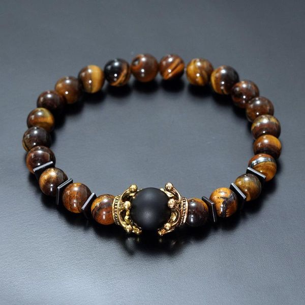 beaded, strands charm bracelet for men fashion luxury antique crown tiger eye stone bead bracelets jewelry male pulseira bilekl, Black
beaded, strands charm bracelet for men fashion luxury antique crown tiger eye stone bead bracelets jewelry male pulseira bilekl, Black