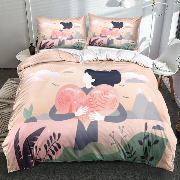 bedding sets 3d custom design duvet cover set lovely girl pink quilt case 3 pieces single double king sizes white bedclothes
bedding sets 3d custom design duvet cover set lovely girl pink quilt case 3 pieces single double king sizes white bedclothes