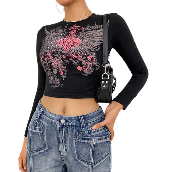 women's t-shirt y2k style skinny adults girls slim-fit printed long sleeve round neck crop 2021 vintage, White
women's t-shirt y2k style skinny adults girls slim-fit printed long sleeve round neck crop 2021 vintage, White