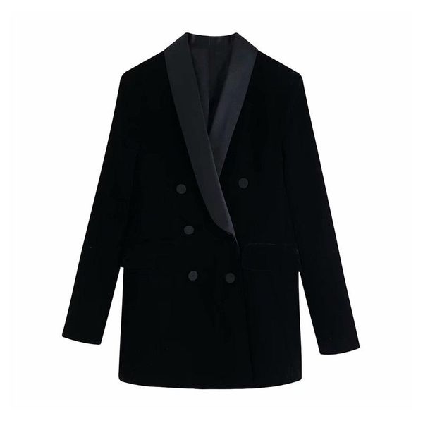 women's suits & blazers fashion 2021 spring women slim velvet blazer jacket double breasted simple lady high grade ol clothing, White;black
women's suits & blazers fashion 2021 spring women slim velvet blazer jacket double breasted simple lady high grade ol clothing, White;black