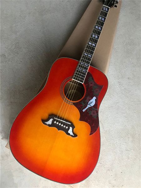 2021 new arrival 41 inch dove cs acoustic guitar cherry sunburst rosewood fingerboard spruce body factory custom shop
