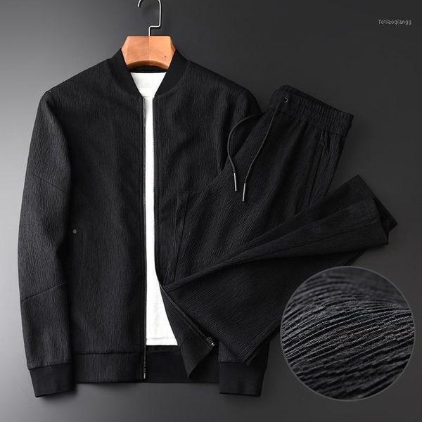men's jackets male jacket stand collar wrinkle fabric trendy comfort 2-piece mens sets hight quality solid color slim fit man suits, Black;brown
men's jackets male jacket stand collar wrinkle fabric trendy comfort 2-piece mens sets hight quality solid color slim fit man suits, Black;brown