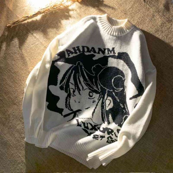 oversized men hip hop japane y2k anime girl pullovers knit o-neck gothic sweater autumn vintage casual cotton pullover, White;black
oversized men hip hop japane y2k anime girl pullovers knit o-neck gothic sweater autumn vintage casual cotton pullover, White;black