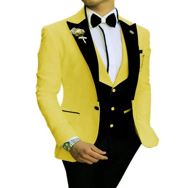 men's suits & blazers jeltoin tailored made designs yellow wedding tuxedos for man slim fit groom wear 3 pieces party blazer set, White;black
men's suits & blazers jeltoin tailored made designs yellow wedding tuxedos for man slim fit groom wear 3 pieces party blazer set, White;black