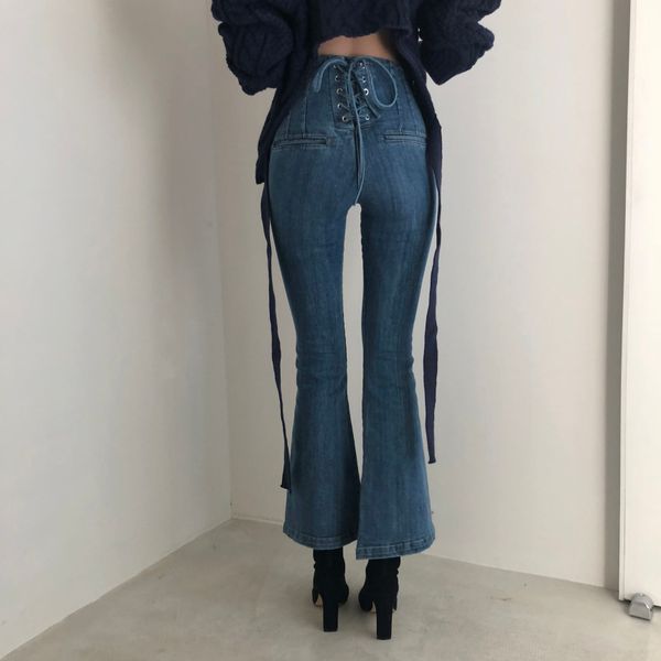 high waist stretch boyfriend female flare jeans for women denim pants ol wear plus size wide leg skinny woman 210421, Blue
high waist stretch boyfriend female flare jeans for women denim pants ol wear plus size wide leg skinny woman 210421, Blue
