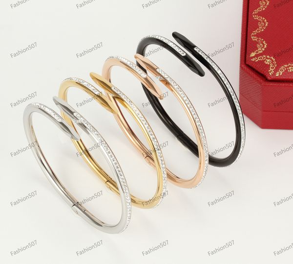 mens bracelet luxury gold silver bangle designer diamond bracelets valentine day gift fashion stainless steel 16 cm nail bangles for men wom, Black
mens bracelet luxury gold silver bangle designer diamond bracelets valentine day gift fashion stainless steel 16 cm nail bangles for men wom, Black