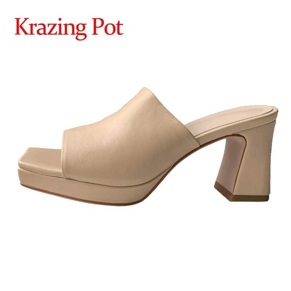 krazing pot 2021 arrival genuine leather high heels square toe french romantic dating solid slip on mules women sandals l43 dress shoes, Black
krazing pot 2021 arrival genuine leather high heels square toe french romantic dating solid slip on mules women sandals l43 dress shoes, Black
