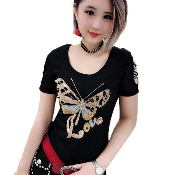 women's t-shirt diamonds butterfly tshirt 2021 spring summer women o-neck hollow out short sleeve shirt clothes streetwear black t93706, White
women's t-shirt diamonds butterfly tshirt 2021 spring summer women o-neck hollow out short sleeve shirt clothes streetwear black t93706, White