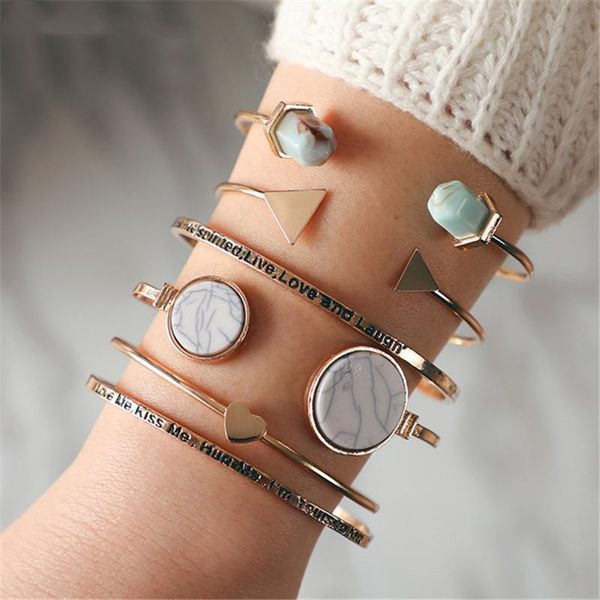 charm bracelets zhen tomomi antique gold color circle stone triangle heart bangles set for women letter rhinestone open adjustable, Golden;silver
charm bracelets zhen tomomi antique gold color circle stone triangle heart bangles set for women letter rhinestone open adjustable, Golden;silver
