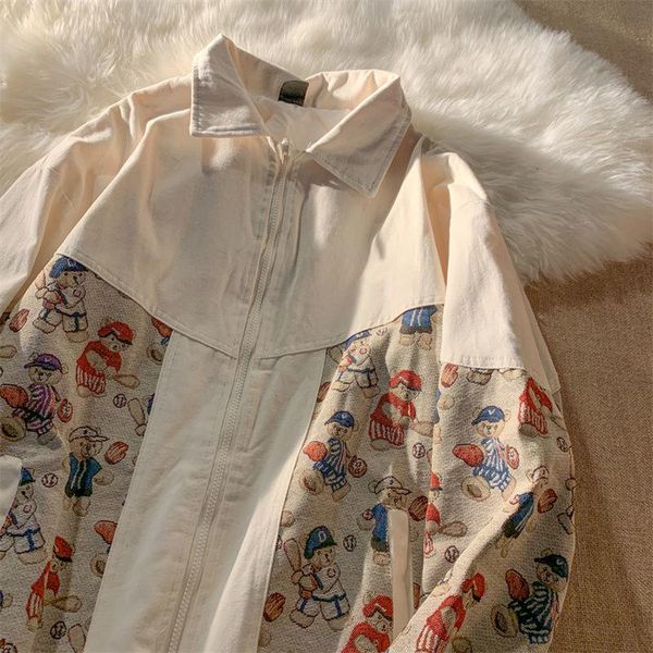 women's jackets vintage cute bear embroidered coat spring/fall thin jacket cardigan fashion overalls baseball clothes woman, Black;brown
women's jackets vintage cute bear embroidered coat spring/fall thin jacket cardigan fashion overalls baseball clothes woman, Black;brown