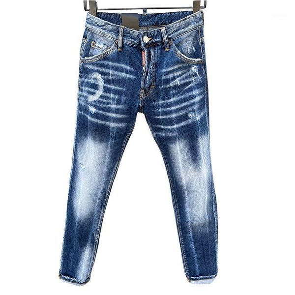 men's jeans star bag italian fashion four seasons denim perforated paint slim blue elastic straight leg pants high quality
men's jeans star bag italian fashion four seasons denim perforated paint slim blue elastic straight leg pants high quality