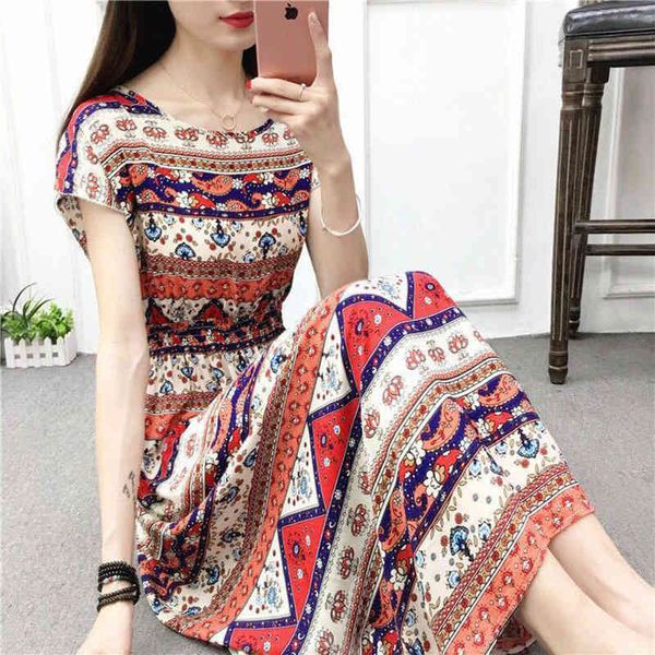 vintage floral long dresses women elegant o neck print summer dress female short sleeve vacation beach dress vestidos 210412, Black;gray
vintage floral long dresses women elegant o neck print summer dress female short sleeve vacation beach dress vestidos 210412, Black;gray