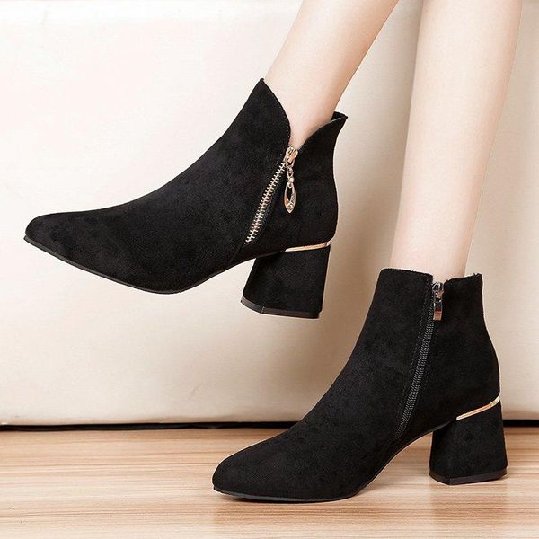 boots woman shoes fashion zipper women ankle winter square heel female pumps 2021 pointed toe ladies boot mujer botas, Black
boots woman shoes fashion zipper women ankle winter square heel female pumps 2021 pointed toe ladies boot mujer botas, Black
