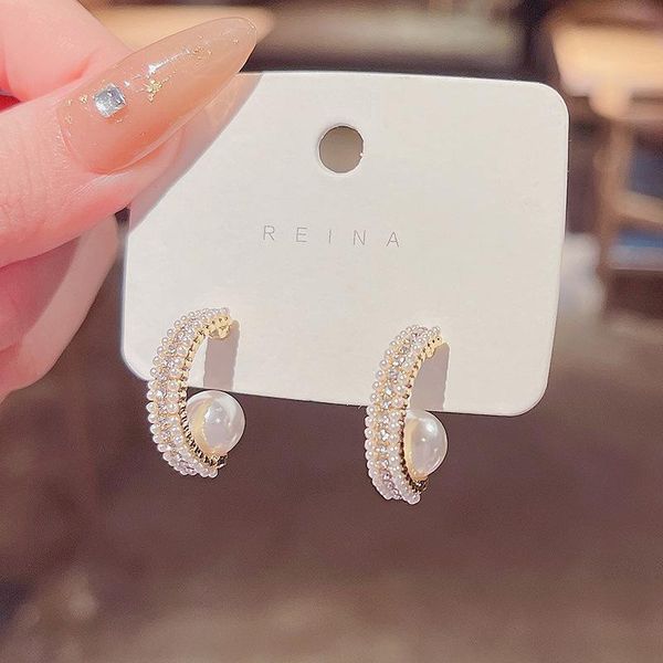 stud trendy design semi circle earrings for women elegant zircon pearl fashion geometry jewelry retro ear studs, Golden;silver
stud trendy design semi circle earrings for women elegant zircon pearl fashion geometry jewelry retro ear studs, Golden;silver