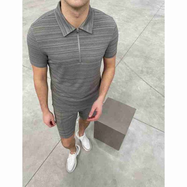 handsome men's zipper polo shirt, comfortable, breathable, fashionable and cool, daily business trip, work party, White;black