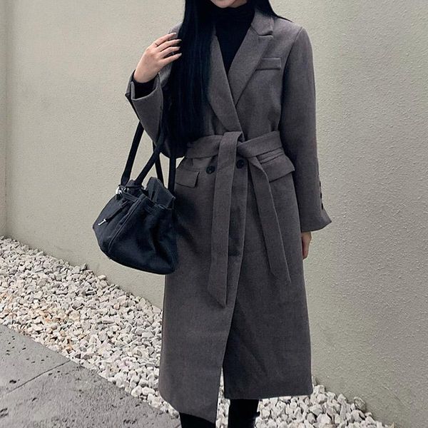 women's wool & blends fashion long woolen coat jacket autumn winter women overcoat korean japanese temperament casual lapel pocket slee, Black
women's wool & blends fashion long woolen coat jacket autumn winter women overcoat korean japanese temperament casual lapel pocket slee, Black