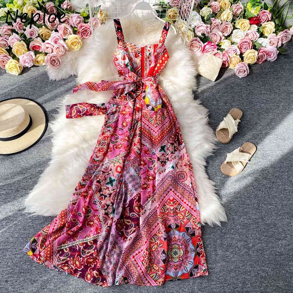 neploe bohemian vacation style backless camisole dress summer fashion sashes slim wasit print big swing women dresses 82205 210423, Black;gray
neploe bohemian vacation style backless camisole dress summer fashion sashes slim wasit print big swing women dresses 82205 210423, Black;gray