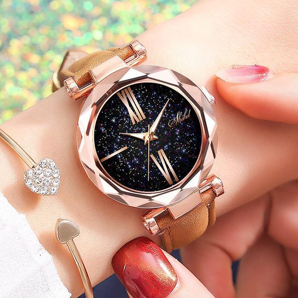 wristwatches women watch star sky dial clock luxury women's casual ladies quartz wrist watches relogio feminino, Slivery;brown
wristwatches women watch star sky dial clock luxury women's casual ladies quartz wrist watches relogio feminino, Slivery;brown