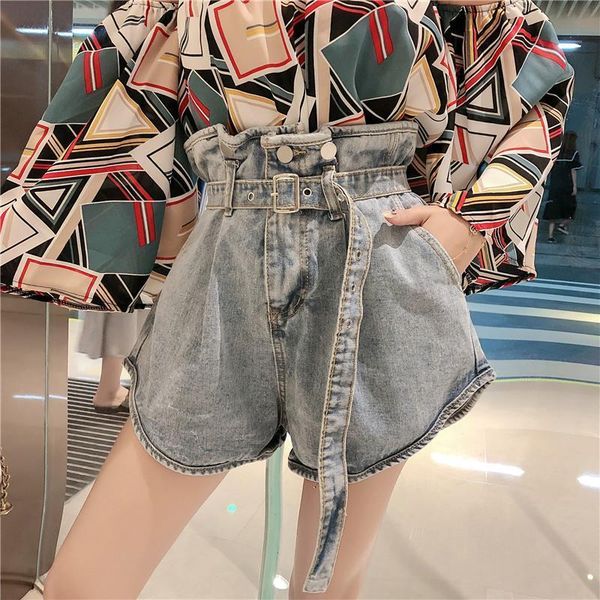 women's jeans large size high waist denim shorts female summer korean students loose wide-leg pants trend woman, Blue
women's jeans large size high waist denim shorts female summer korean students loose wide-leg pants trend woman, Blue