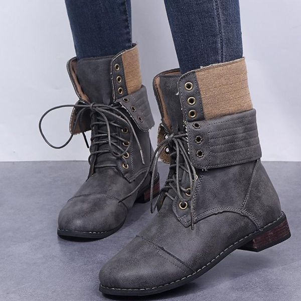 boots shoes women booties lace up vintage autumn winter pu leather platform western ankle ladies zapatos mujer, Black
boots shoes women booties lace up vintage autumn winter pu leather platform western ankle ladies zapatos mujer, Black
