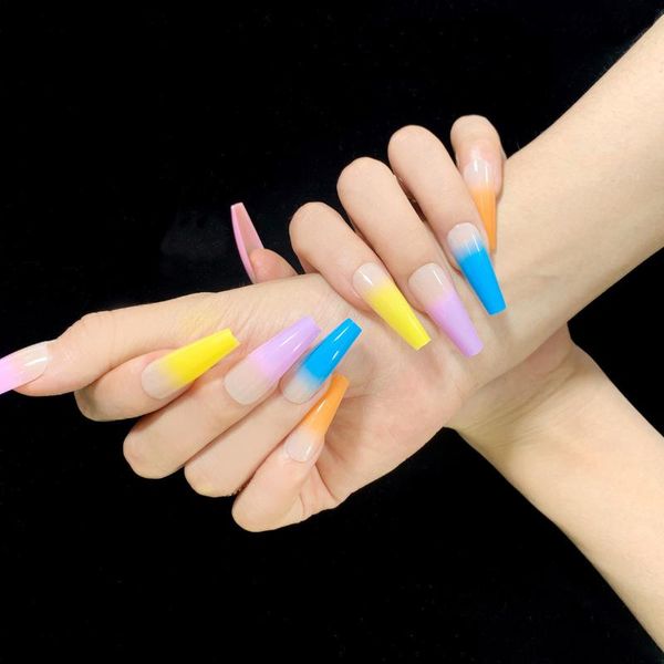 24pcs false nails french rainbow long coffin wearable artificial fake full cover manicure nail art tips press on, Red;gold
24pcs false nails french rainbow long coffin wearable artificial fake full cover manicure nail art tips press on, Red;gold