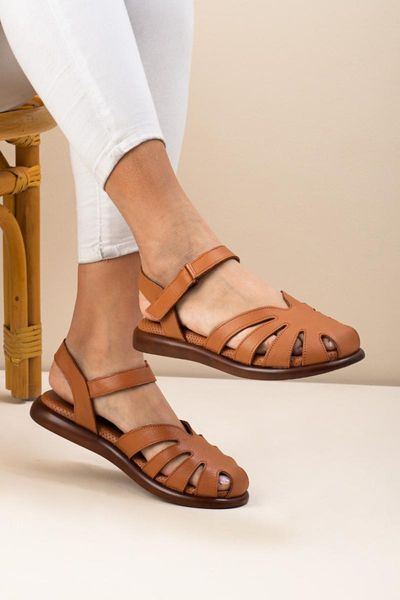 sandals shoesbag stella 21533 women tan genuine leather casual outsole, Black