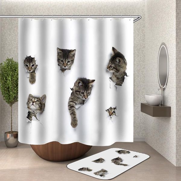 white shower curtain cat printing polyester bathroom arrival dog curtains
white shower curtain cat printing polyester bathroom arrival dog curtains