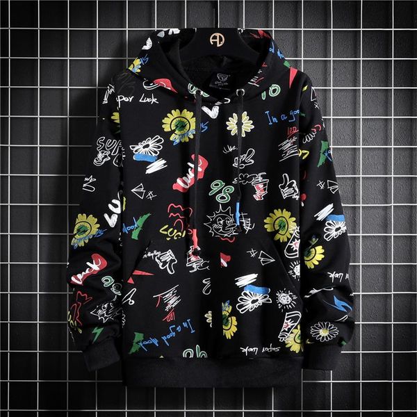 men's hoodies & sweatshirts graffiti hoodie men plus velvet harajuku style autumn and winter clothes loose hip-hop aesthetic streetwear, Black
men's hoodies & sweatshirts graffiti hoodie men plus velvet harajuku style autumn and winter clothes loose hip-hop aesthetic streetwear, Black