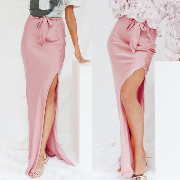 skirts summer women silk split long skirt high waist bow lace up maxi ladies ankle-length pencil party club wear, Black
skirts summer women silk split long skirt high waist bow lace up maxi ladies ankle-length pencil party club wear, Black