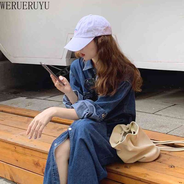 werueruyu fashion korean plus size denim dress for women summer dress lapel long maxi jeans dress 210608, Black;gray
werueruyu fashion korean plus size denim dress for women summer dress lapel long maxi jeans dress 210608, Black;gray