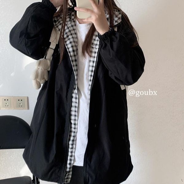 women's jackets 2021 spring autumn style mid-length korean-style loose women long sleeve fried street lattice rac, Black;brown
women's jackets 2021 spring autumn style mid-length korean-style loose women long sleeve fried street lattice rac, Black;brown