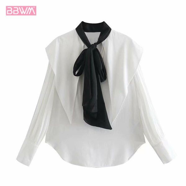 women's blouses & shirts sweet contrast bow tie long sleeves vintage college style loose white shirt chic female
women's blouses & shirts sweet contrast bow tie long sleeves vintage college style loose white shirt chic female