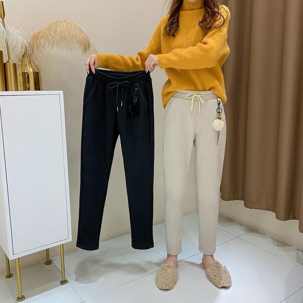 women's pants & capris huayimengyi winter woolen women elastic waist loose harem trousers for autumn black beige ankle-length, Black;white
women's pants & capris huayimengyi winter woolen women elastic waist loose harem trousers for autumn black beige ankle-length, Black;white