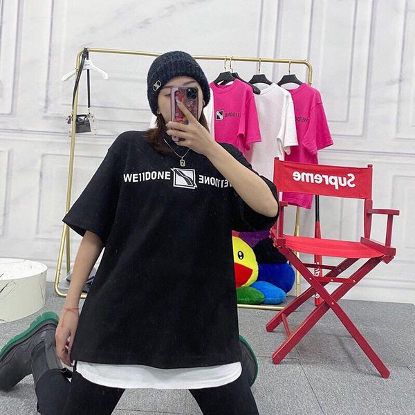 women's t-shirt 2021 streetwear we11done street fashion hip hop high round neck casual loose pure cotton short sleeve t shirt, White
women's t-shirt 2021 streetwear we11done street fashion hip hop high round neck casual loose pure cotton short sleeve t shirt, White