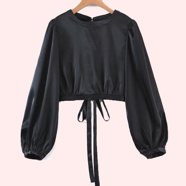 women's blouses & shirts japan style blouse spring summer korean fashion temperament loose casual bandage hollow back round neck lanter, White
women's blouses & shirts japan style blouse spring summer korean fashion temperament loose casual bandage hollow back round neck lanter, White