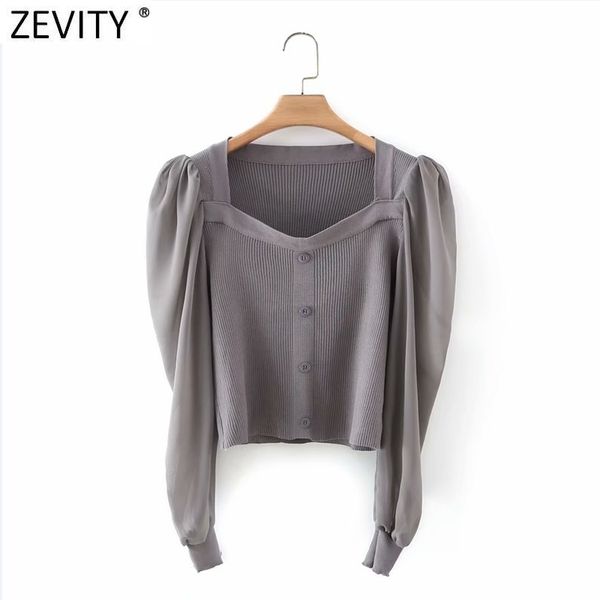 zevity women square collar chiffon puff sleeve patchwork knitting smock blouse office ladies shirts chic blusas ls7538 210419, White
zevity women square collar chiffon puff sleeve patchwork knitting smock blouse office ladies shirts chic blusas ls7538 210419, White