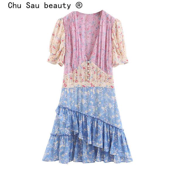 beauty boho vintage floral printed mini dress women french style ruffles single breasted dresses vestidos de verano 210514, Black;gray
beauty boho vintage floral printed mini dress women french style ruffles single breasted dresses vestidos de verano 210514, Black;gray