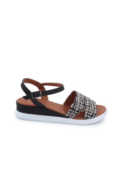 women's black sandals 605