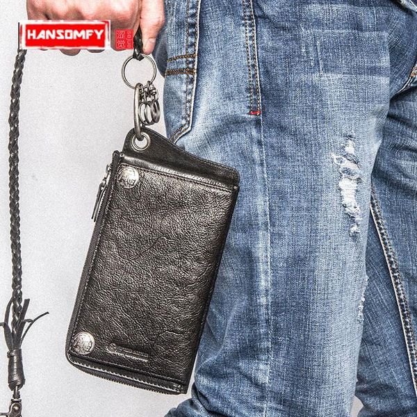 wallets men's long section multi-card bit wallet purse zipper security chain mobile vintage punk design ultra-thin leather, Red;black
wallets men's long section multi-card bit wallet purse zipper security chain mobile vintage punk design ultra-thin leather, Red;black