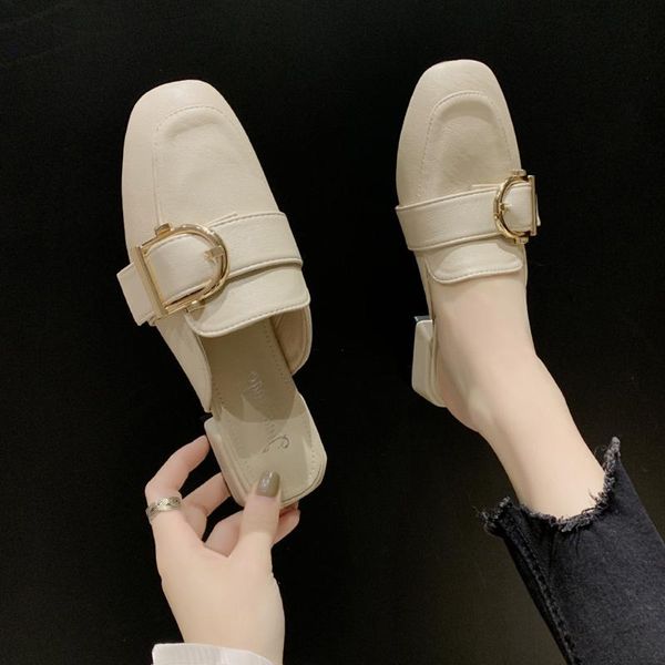 baotou half slippers women's spring 2021 square toe thick heel ladies muller shoes mid-heel for outer wear, Black
baotou half slippers women's spring 2021 square toe thick heel ladies muller shoes mid-heel for outer wear, Black