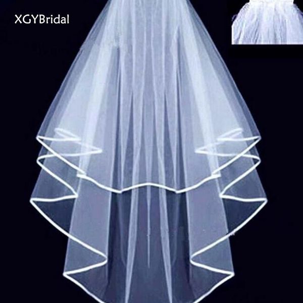 bridal veils arrival white wedding ribbon edging multi-layer styling with hair comb lace eage polyester accessories, Black
bridal veils arrival white wedding ribbon edging multi-layer styling with hair comb lace eage polyester accessories, Black