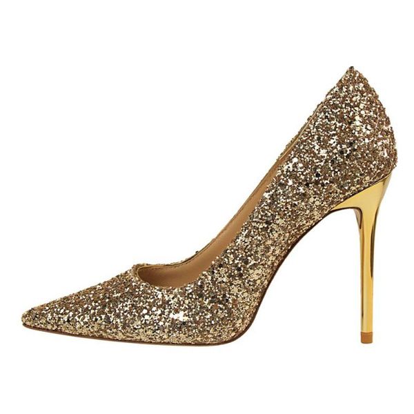 dress shoes spring women pumps high thin heels pointed toe bling bridal wedding nightclub gold, Black
dress shoes spring women pumps high thin heels pointed toe bling bridal wedding nightclub gold, Black