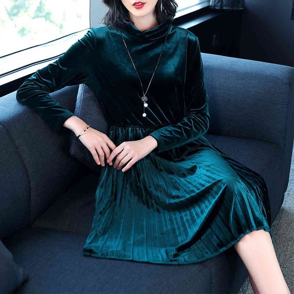 dresses women elegant autumn winter long sleeve office vintage veet pleated a-line party htm002, Black;gray
dresses women elegant autumn winter long sleeve office vintage veet pleated a-line party htm002, Black;gray