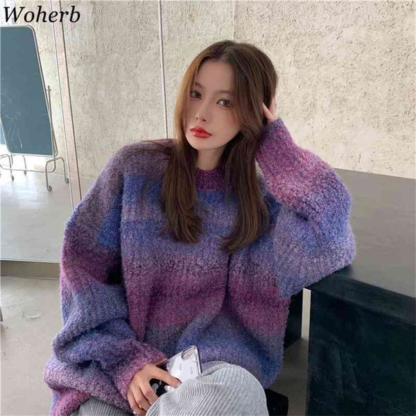 gradient striped women sweater pullover autumn winter oversize loose knitted jumper female casual mujer sueter 210519, White
gradient striped women sweater pullover autumn winter oversize loose knitted jumper female casual mujer sueter 210519, White