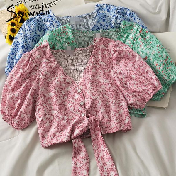 women's blouses & shirts syiwidii green floral print women summer 2021 button up v neck puff sleeve bow lace back elastic short shirt p, White
women's blouses & shirts syiwidii green floral print women summer 2021 button up v neck puff sleeve bow lace back elastic short shirt p, White