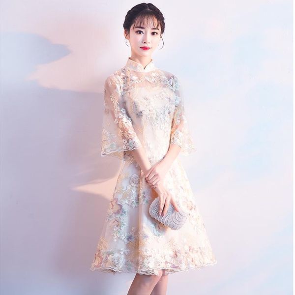 party dresses 2021 elegant short evening dress embroidery mid sleeve lace appliques prom gowns open back vestido de noche, White;black
party dresses 2021 elegant short evening dress embroidery mid sleeve lace appliques prom gowns open back vestido de noche, White;black