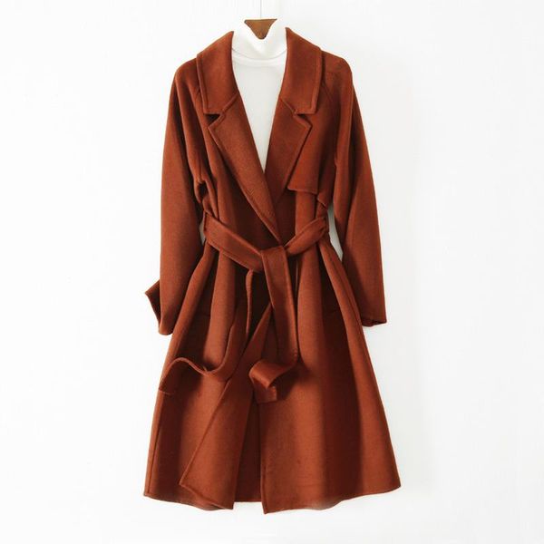 women's wool & blends shuchan coats and jackets women blend adjustable waist turn-down collar wide-waisted office lady winter clothes f, Black
women's wool & blends shuchan coats and jackets women blend adjustable waist turn-down collar wide-waisted office lady winter clothes f, Black