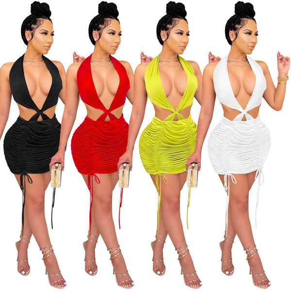 woman dress fashion solid halter backless white dress for summer draw string bandage sleeveless dress for night club 210712, Black;gray
woman dress fashion solid halter backless white dress for summer draw string bandage sleeveless dress for night club 210712, Black;gray